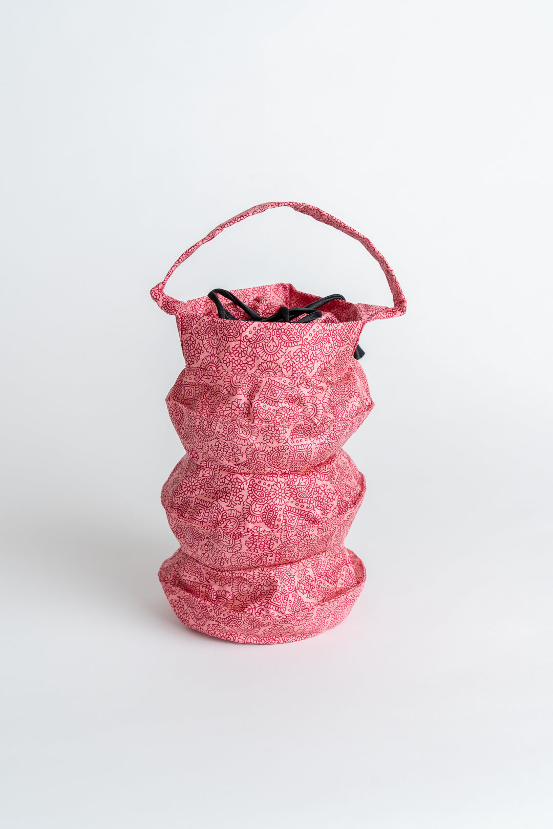 Hand Made Silk Drawstring Lantern Bag Pink