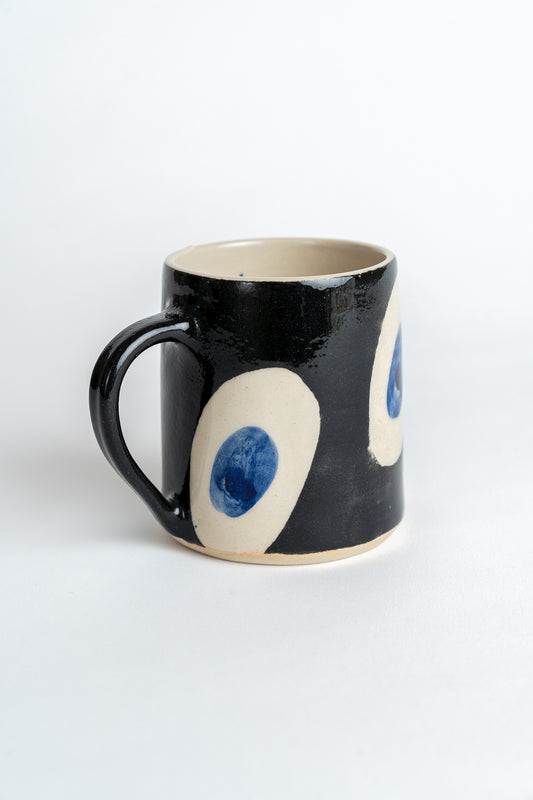 Hand Painted Cobalt Dash Mug