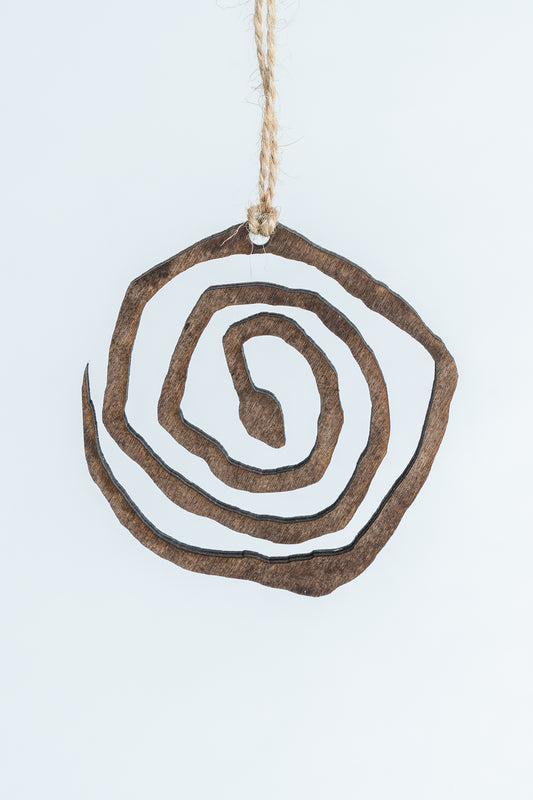 Wooden Spiral Snake Decoration