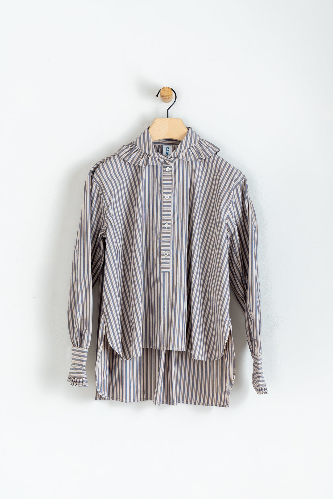 Cotton Brookes Shirt Natural, Blue & Brown