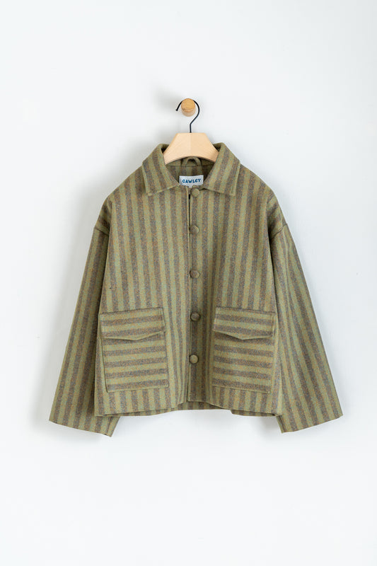 Wool Striped Anya Jacket Green