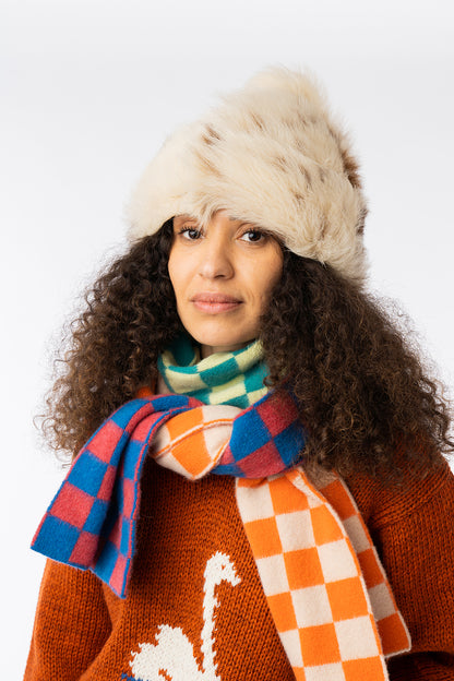 Scottish Lambswool Cosmic Checkerboard Scarf