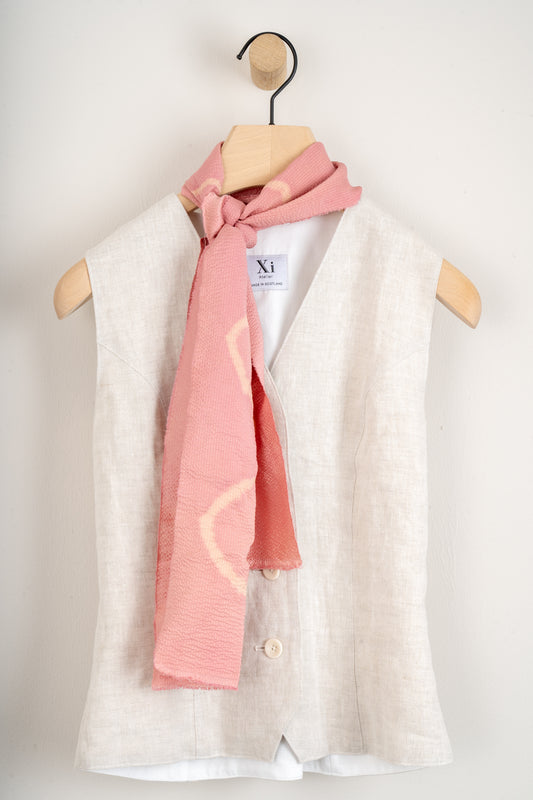 Centre Half Natural Dyed Silk Long Scarf