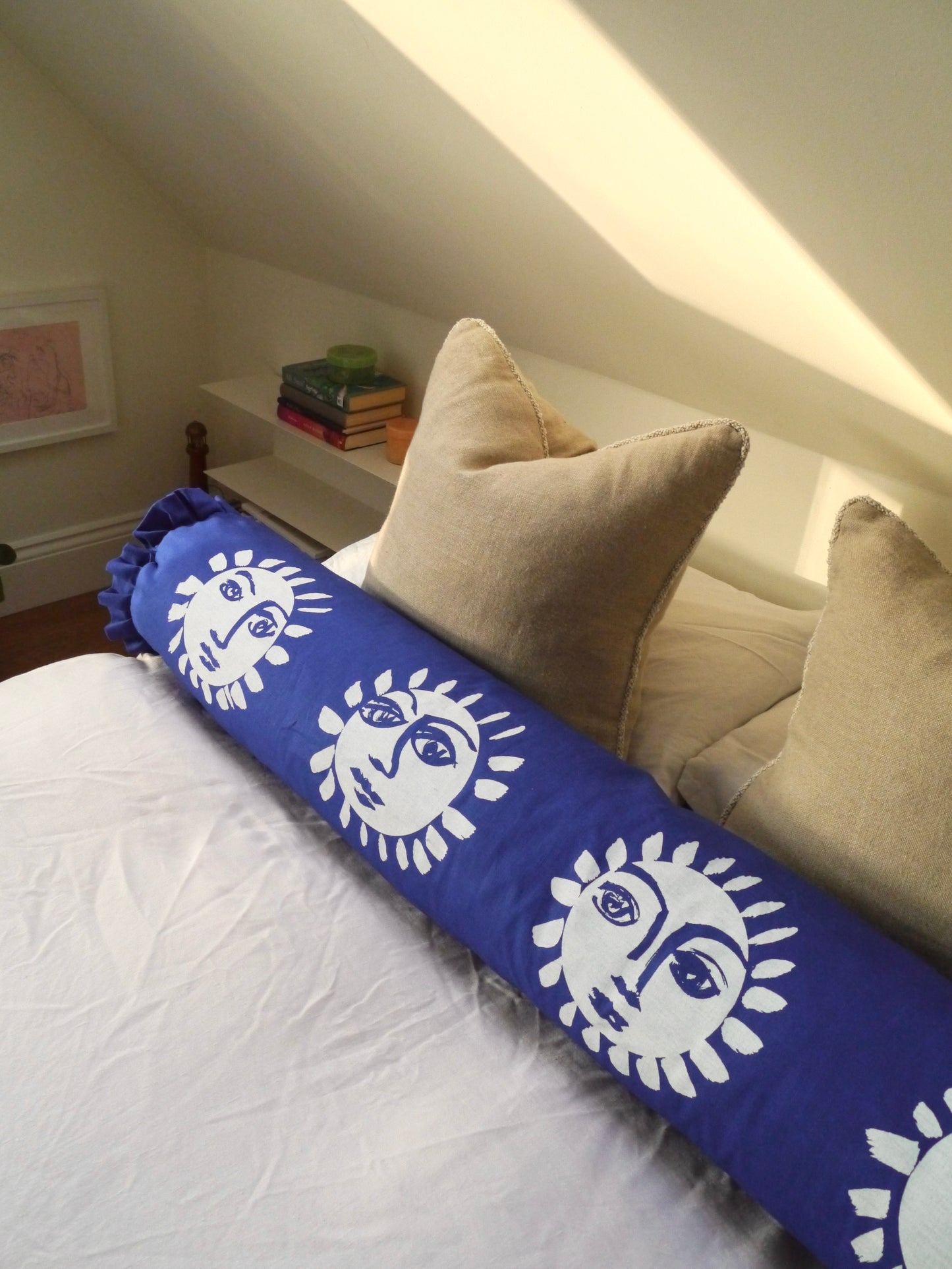 Stoff Studios Screen Printed Sunne Bed Bolster Cushion