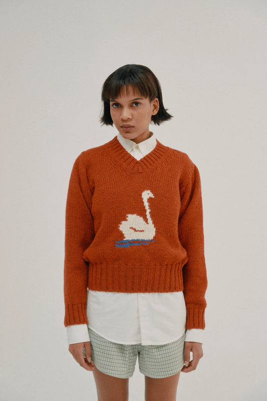 Scottish Lambswool Free All Swans Jumper