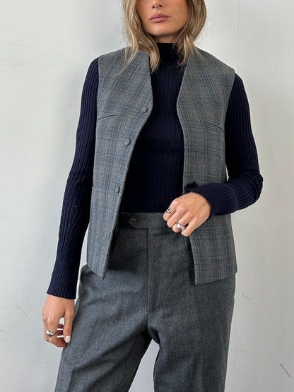 Vintage Check Handmade Waistcoat - M