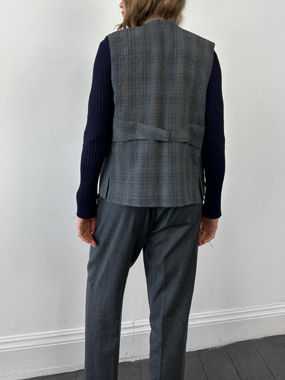 Vintage Check Handmade Waistcoat - M