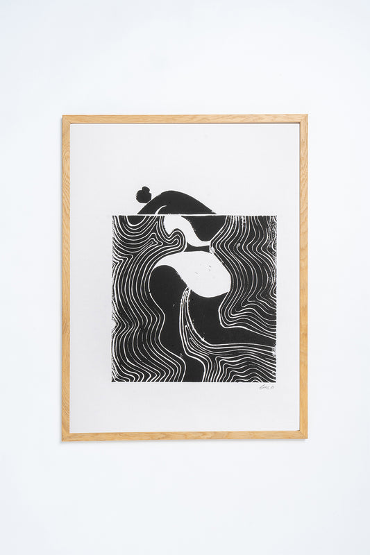 Lino Print 'Afloat'