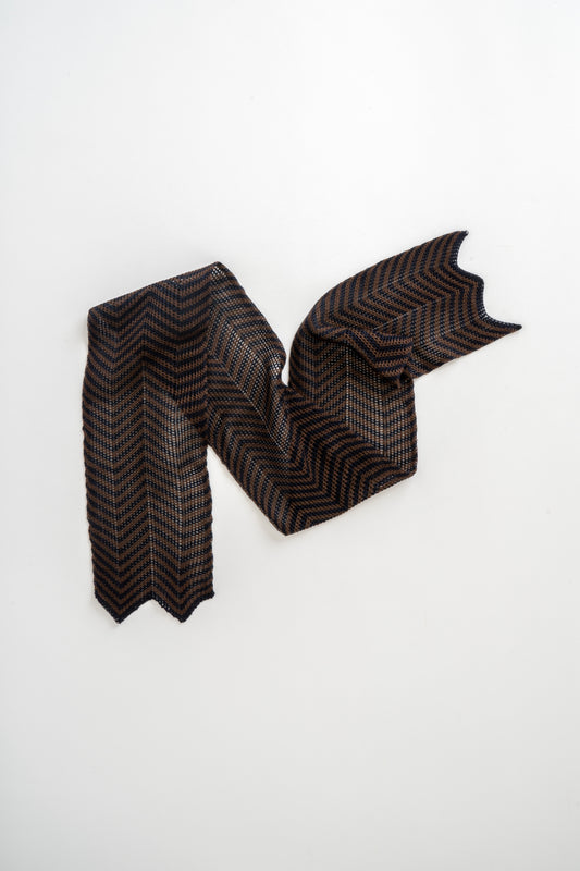 Mussi Knitted Silk Chevron Necktie Small