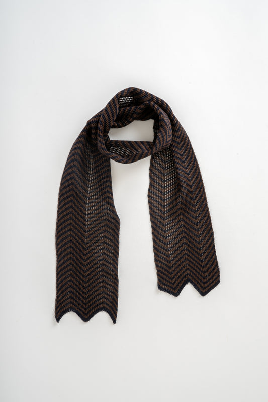 Mussi Knitted Silk Chevron Necktie Large