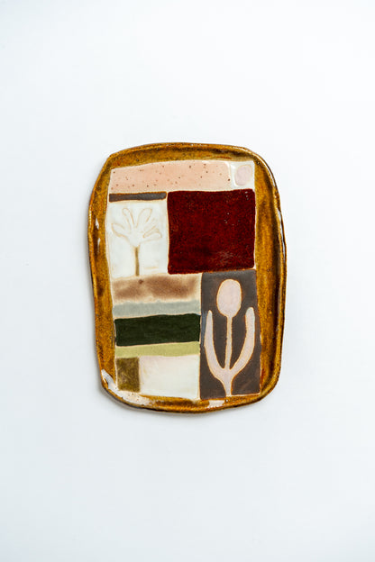 Ceramic 'Allium Flower Allotment' Hand Painted Plate Multi