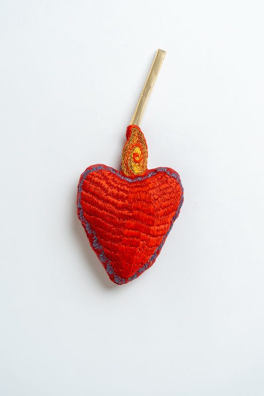 Candle Heart Christmas Decoration Blue