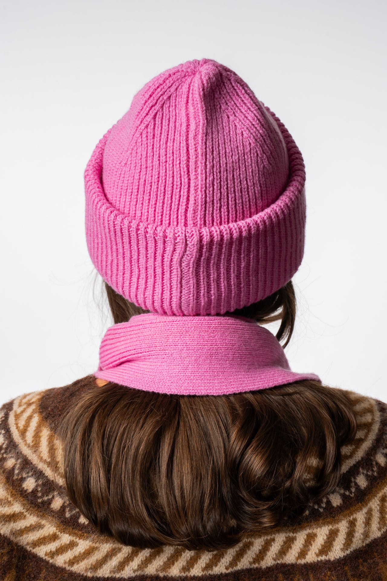 Chunky Soft Wool Beanie Hat Pink Exclusive