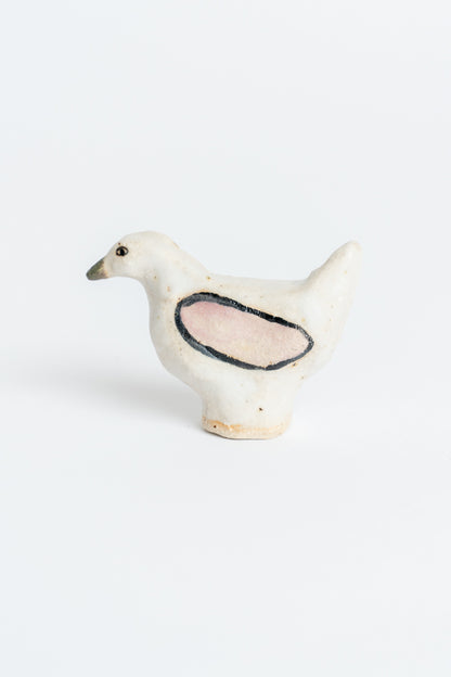 Ceramic 'Bird' Garden Cane Topper White