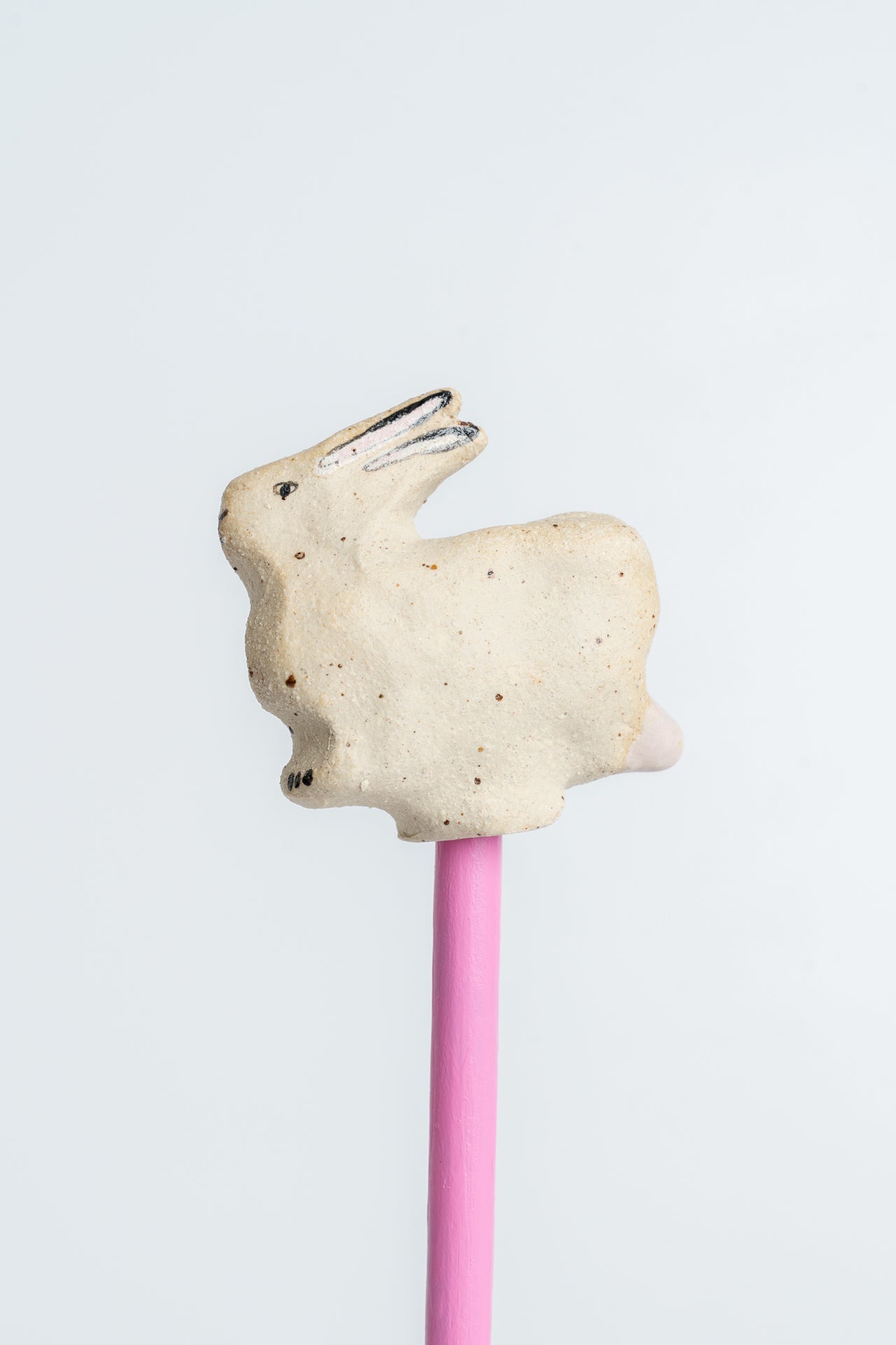 Ceramic 'Rabbit' Garden Cane Topper White