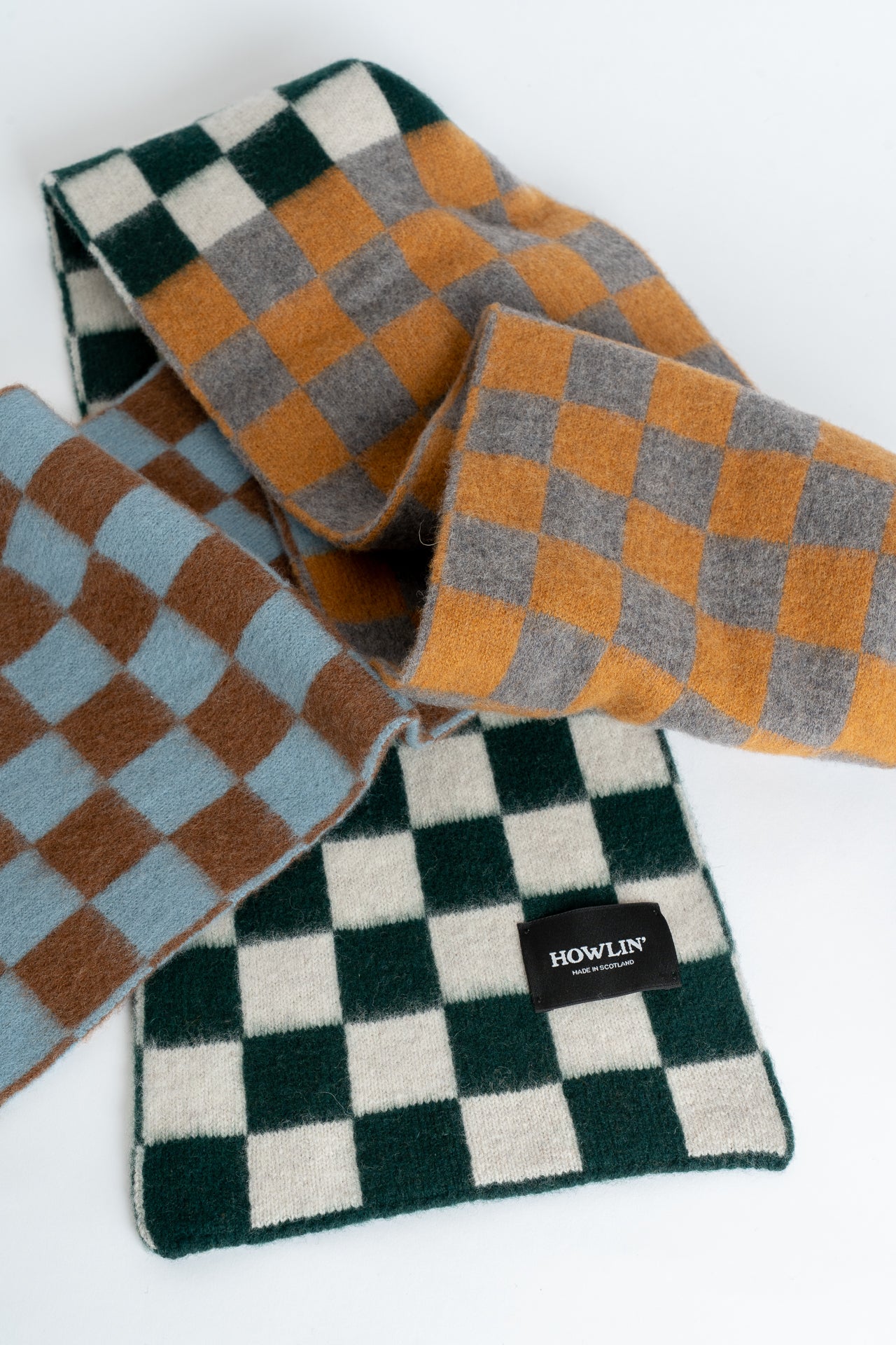 Scottish Lambswool Cosmic Checkerboard Scarf Dream