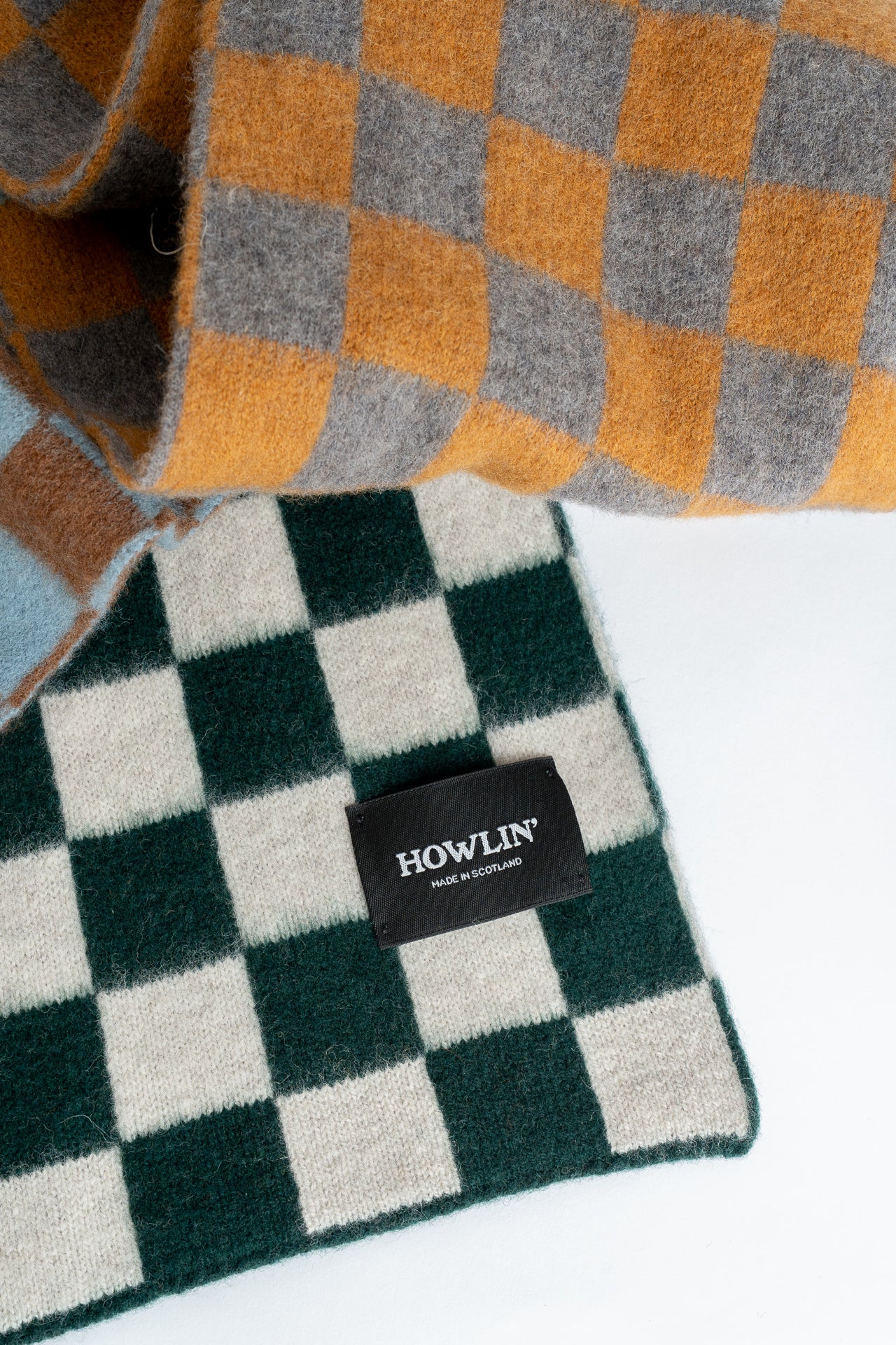 Scottish Lambswool Cosmic Checkerboard Scarf Dream