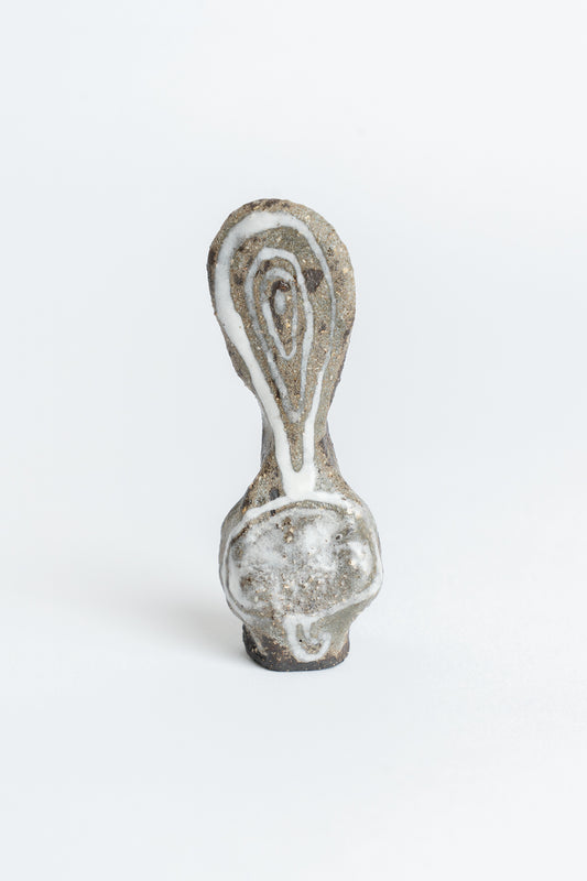 Ceramic 'Turnip' Garden Cane Topper White