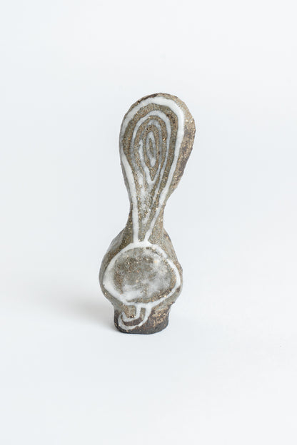 Ceramic 'Turnip' Garden Cane Topper White