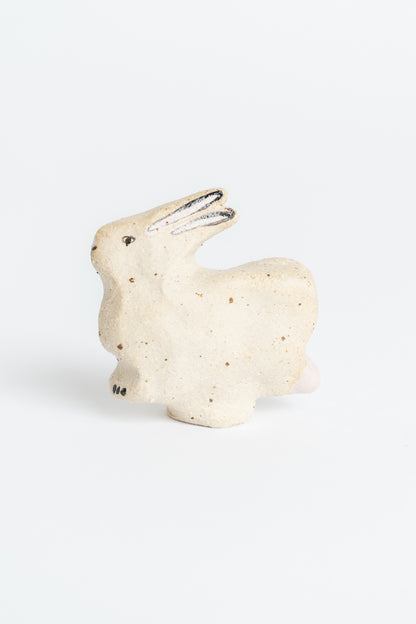 Ceramic 'Rabbit' Garden Cane Topper White