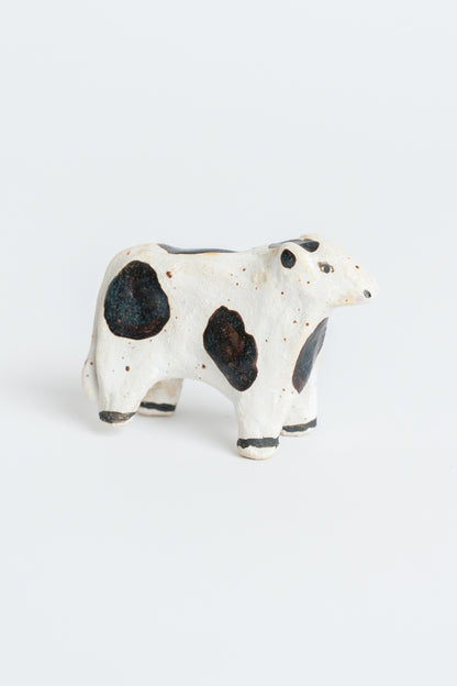 Ceramic 'Friesian Cow' Garden Cane Topper Black