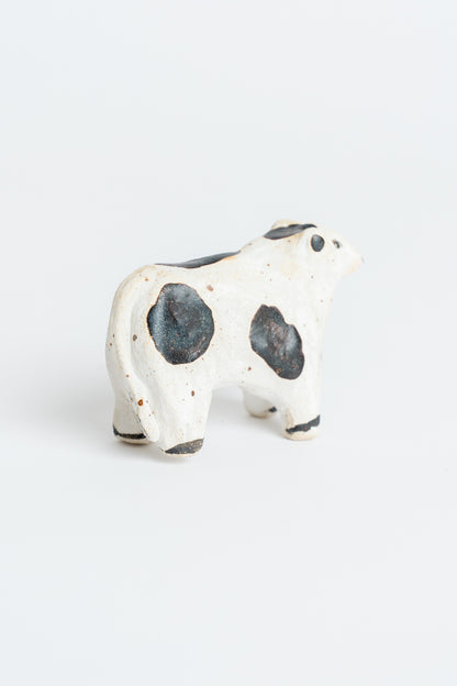 Ceramic 'Friesian Cow' Garden Cane Topper Black