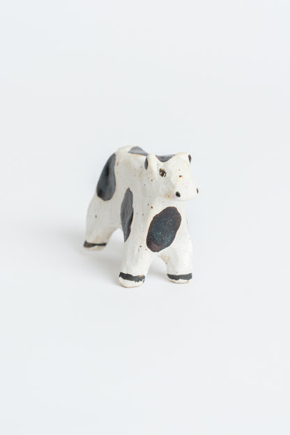 Ceramic 'Friesian Cow' Garden Cane Topper Black