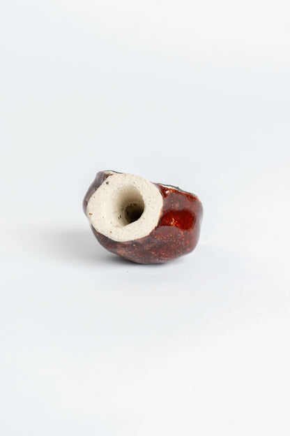 Ceramic 'Apple I' Garden Cane Topper Red