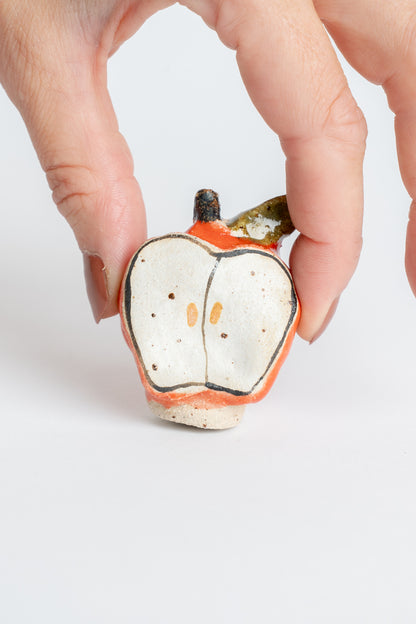 Ceramic 'Apple II' Garden Cane Topper Red