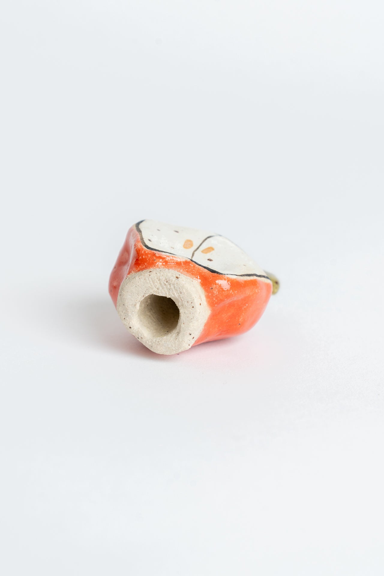 Ceramic 'Apple II' Garden Cane Topper Red