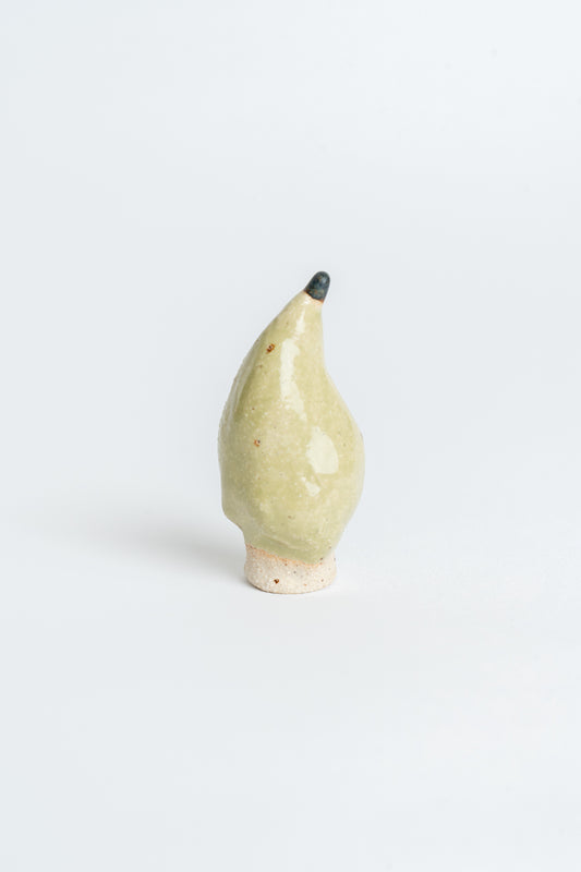 Ceramic 'Pear' Garden Cane Topper Green