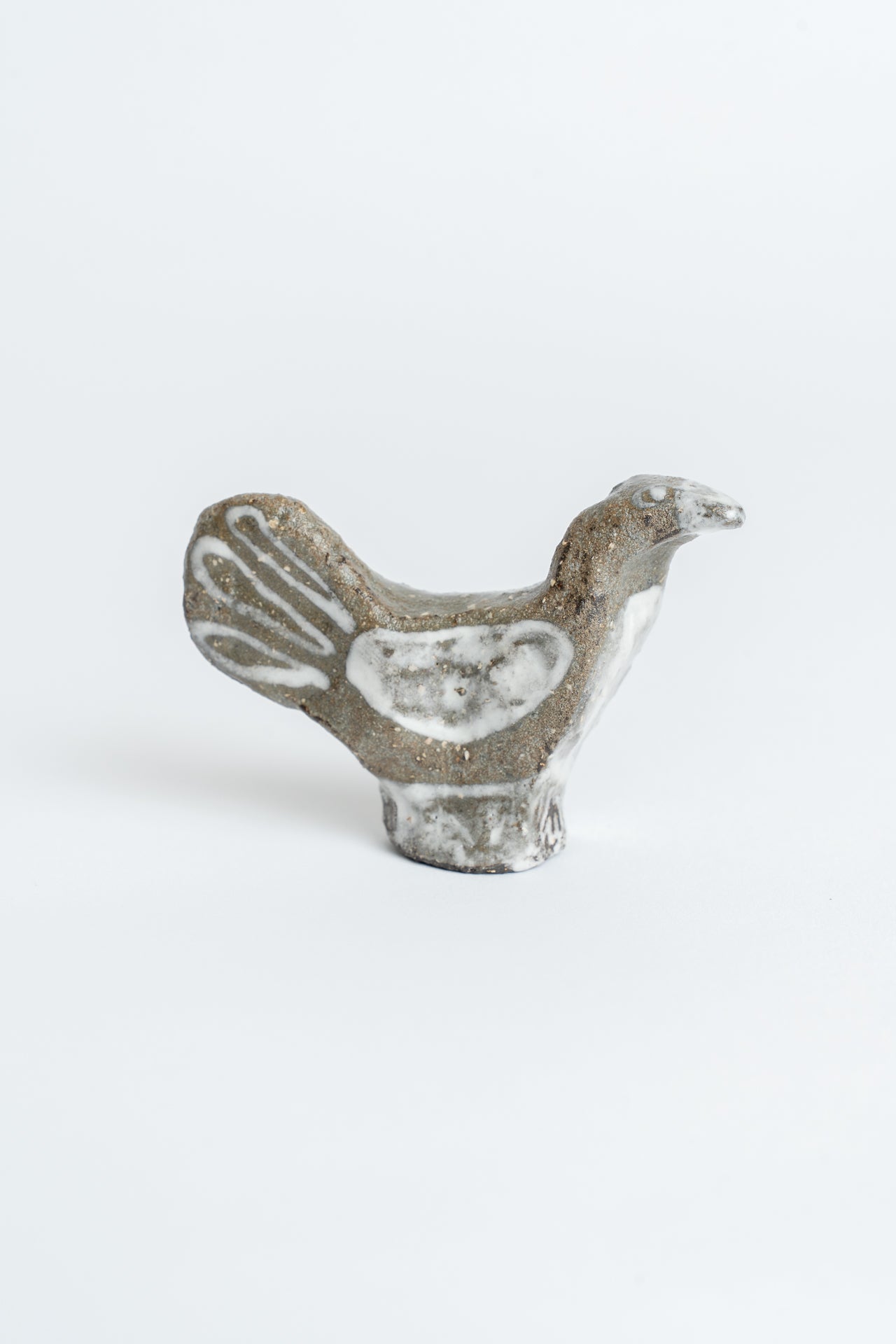 Ceramic 'Bird' Garden Cane Topper White