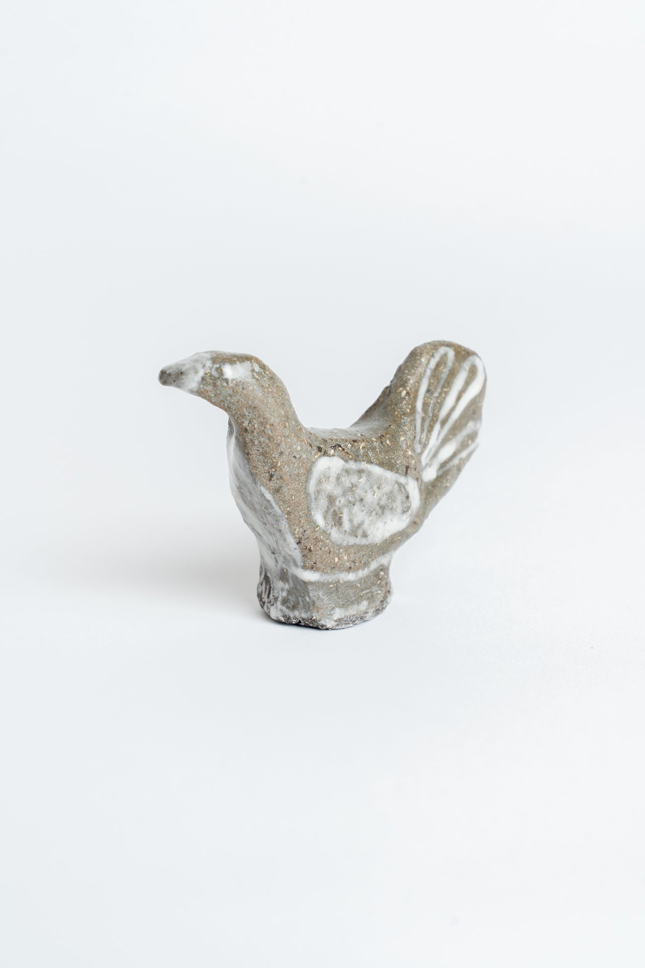 Ceramic 'Bird' Garden Cane Topper White