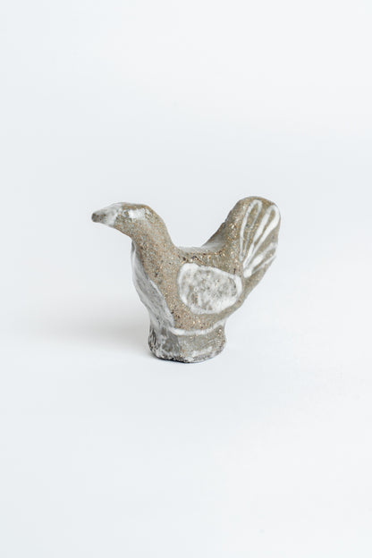 Ceramic 'Bird' Garden Cane Topper White