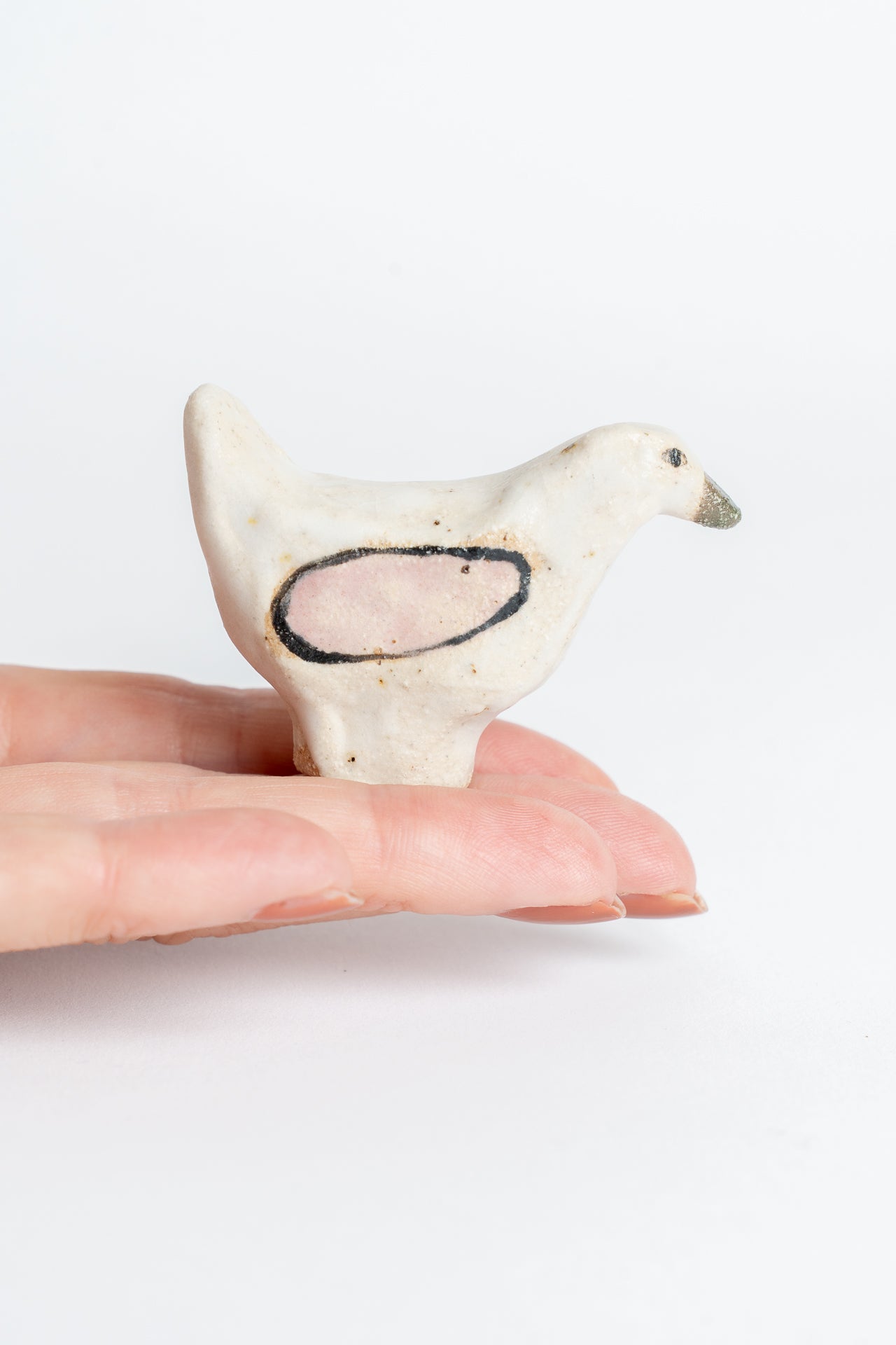 Ceramic 'Bird' Garden Cane Topper White