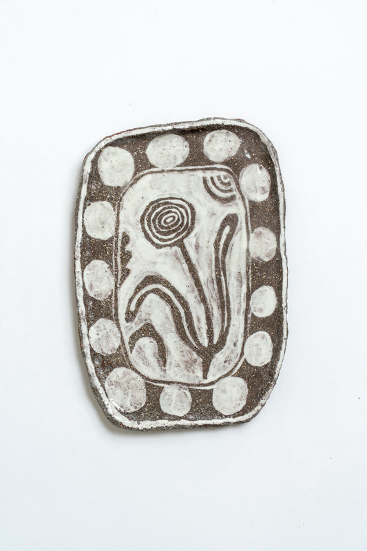 Ceramic 'Tulip' Hand Painted Plate White