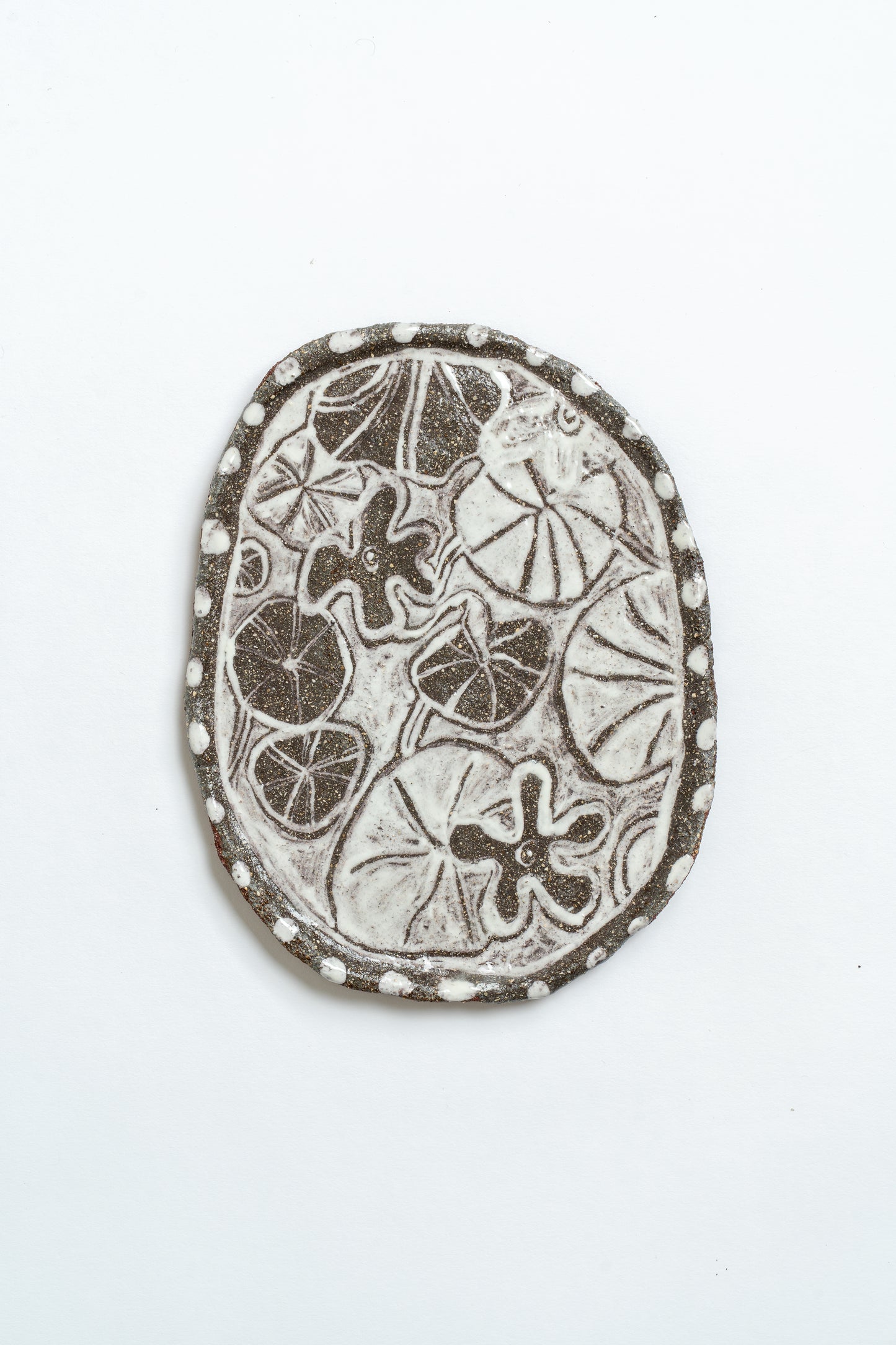 Ceramic 'Nasturtium' Hand Painted Plate White