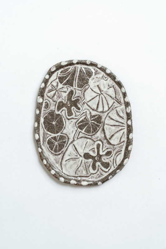 Ceramic 'Nasturtium' Hand Painted Plate White