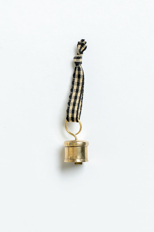 Brass Cow Bell Christmas Decoration Black