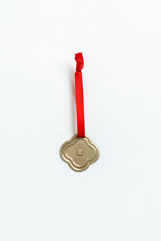 Brass Fleuron Christmas decoration Red