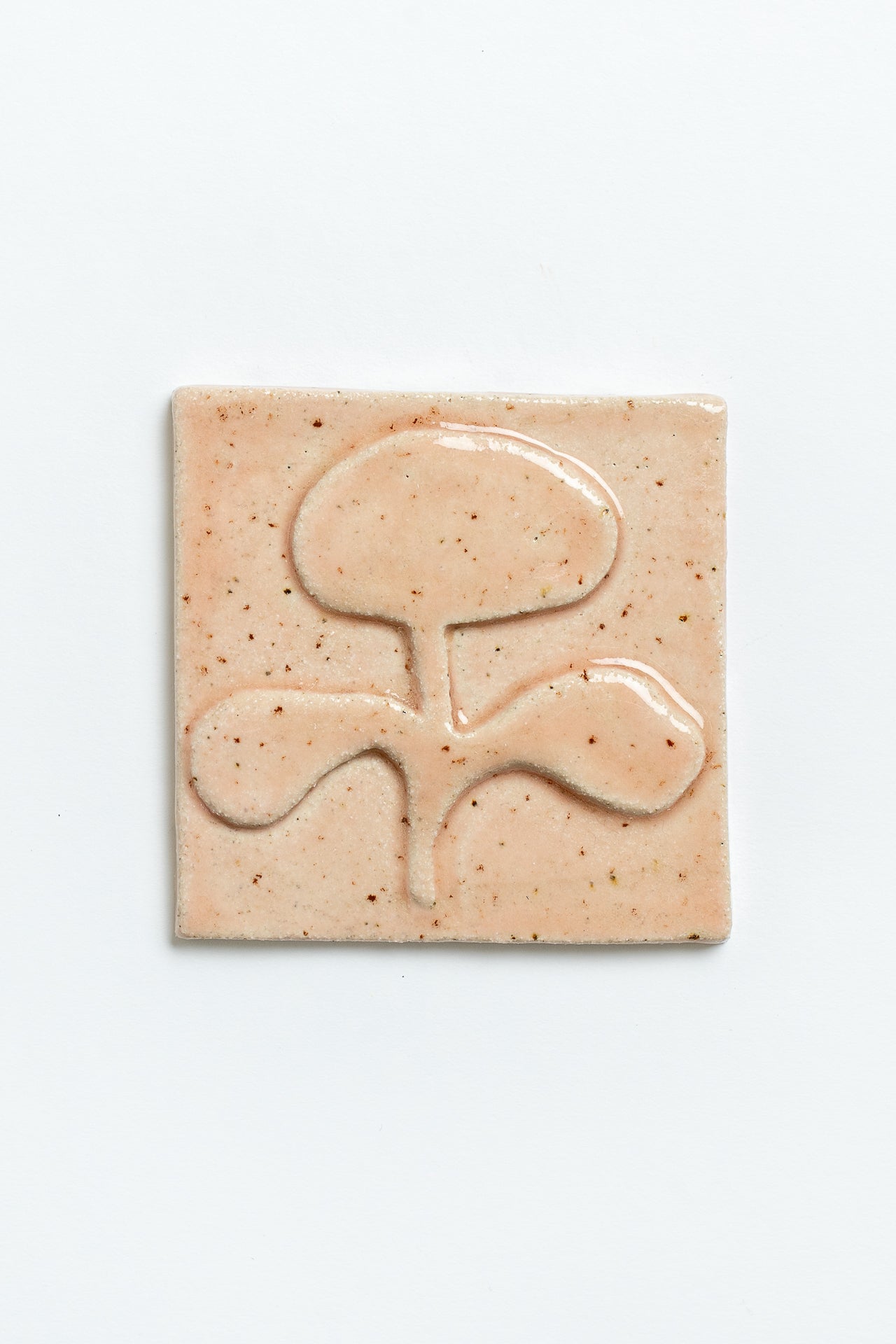 Hand Painted 'Flower' Ceramic Tile Pink