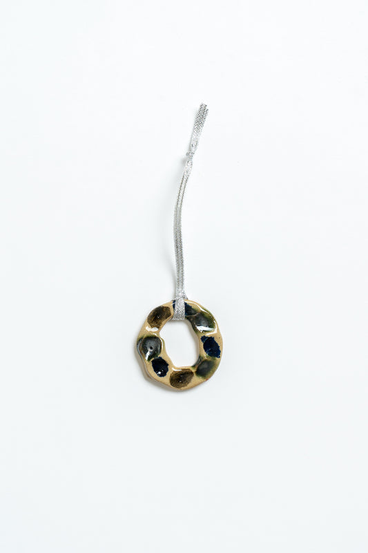 Ceramic Wreath Christmas Decoration Blue