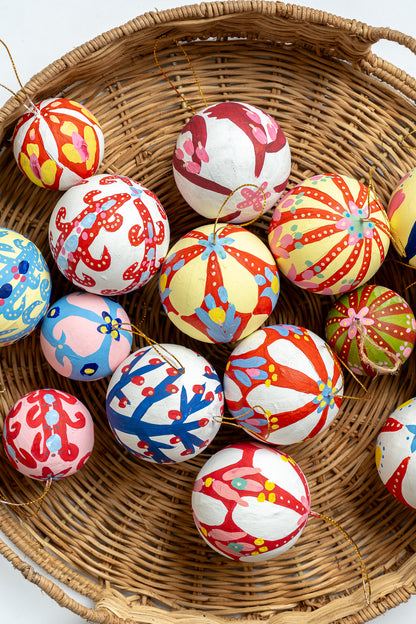 Hand Painted Christmas Bauble Yellow