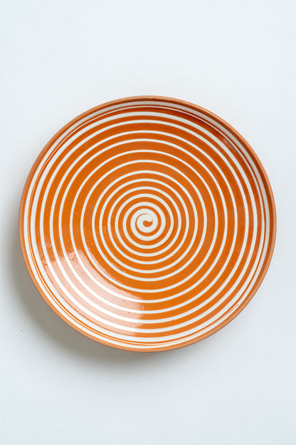 Ceramic Swirl Plate Tan