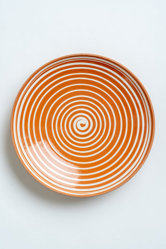 Ceramic Swirl Plate Tan