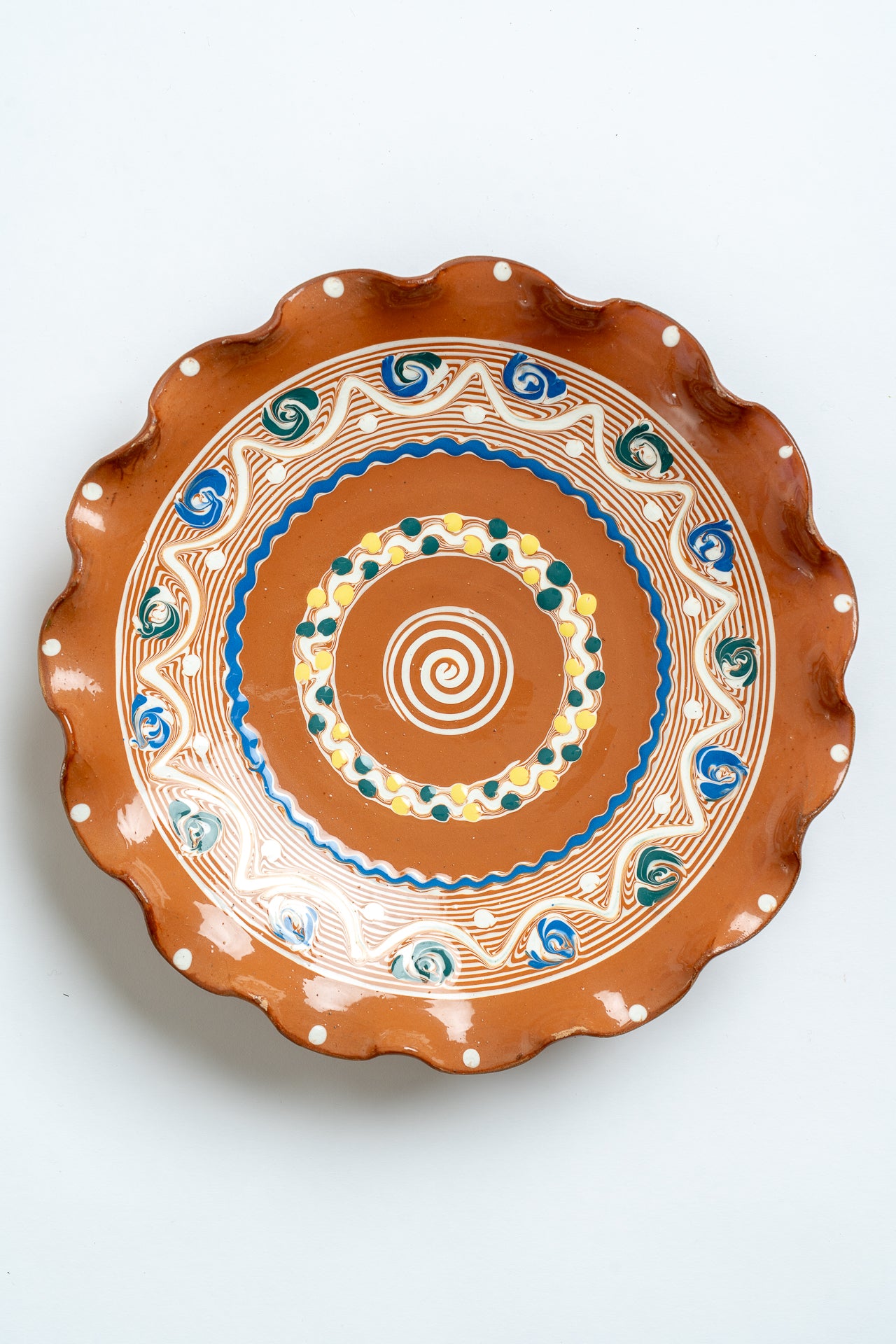 Ceramic Swirl Ripple Plate Navy
