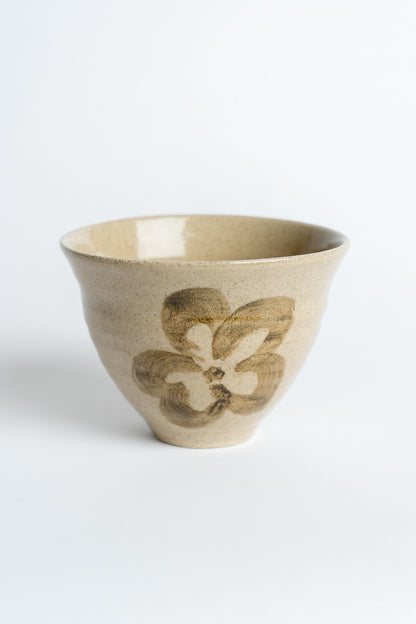 Ceramic Flower Tea Bowl Natural