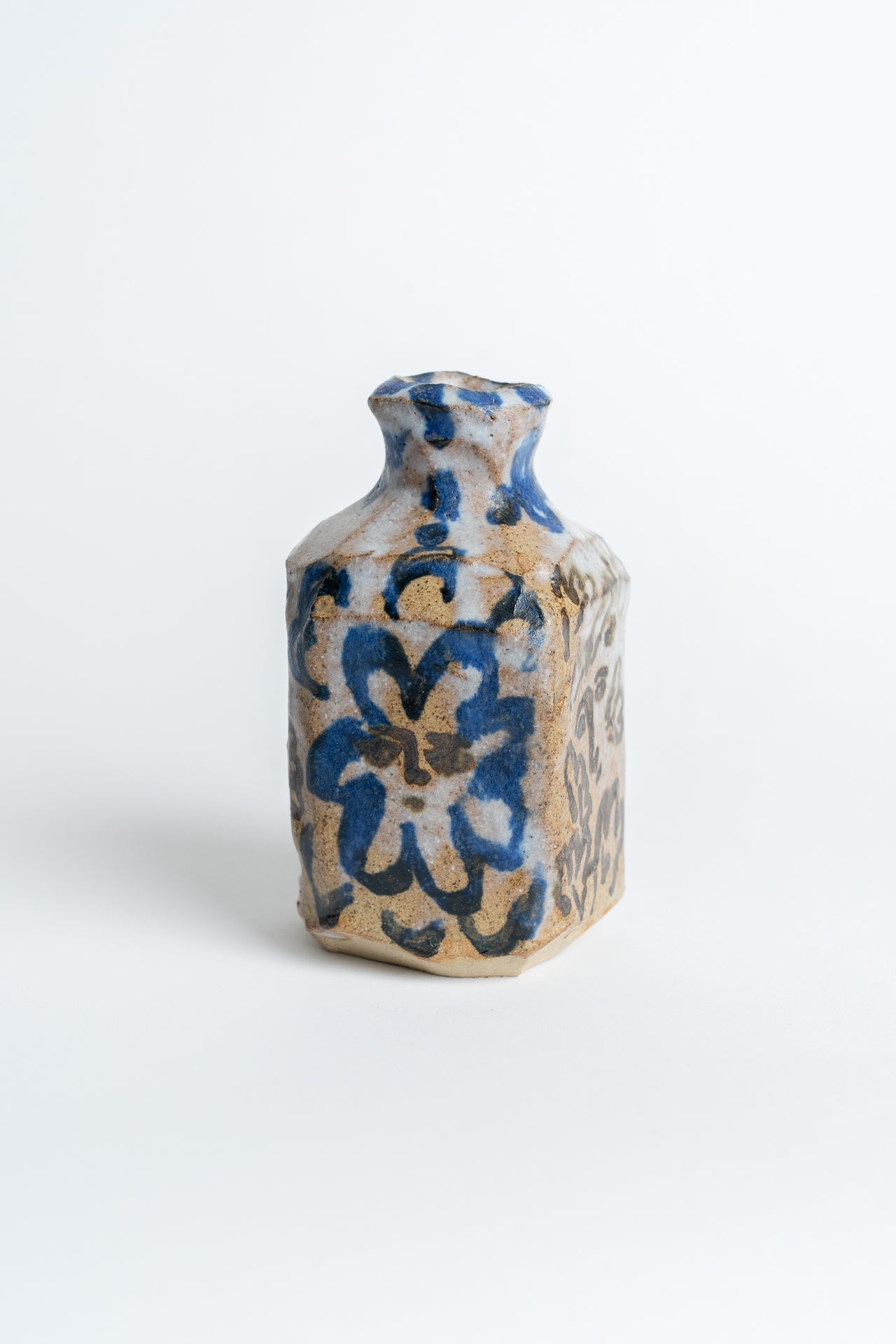 Ceramic Snake and Sprite Bud Vase Blue