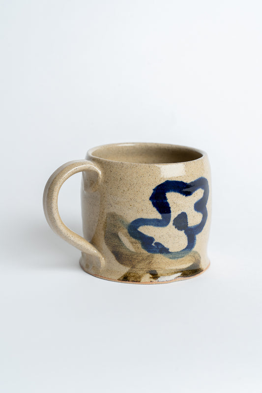Ceramic Flower Mug Blue