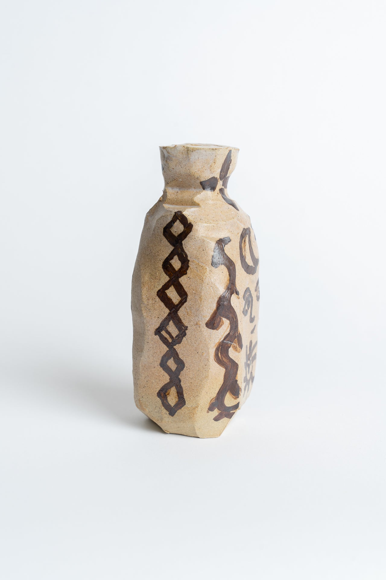 Ceramic Snake and Sprite Vase Black Oxide